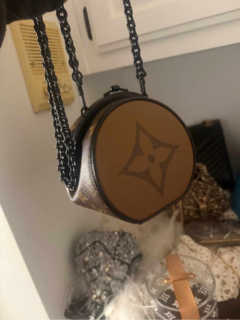 Louis Vuitton Brown Monogram Round Mini Crossbody